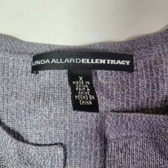 Linda Allard Ellen Tracy Womens Gray 100% Silk Cardigan Sweater Size X - Picture 3 of 6